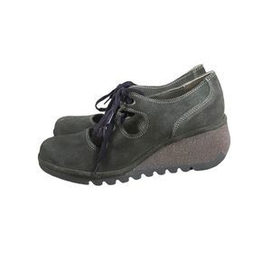 Fly London Dark Gray Wedge Heels